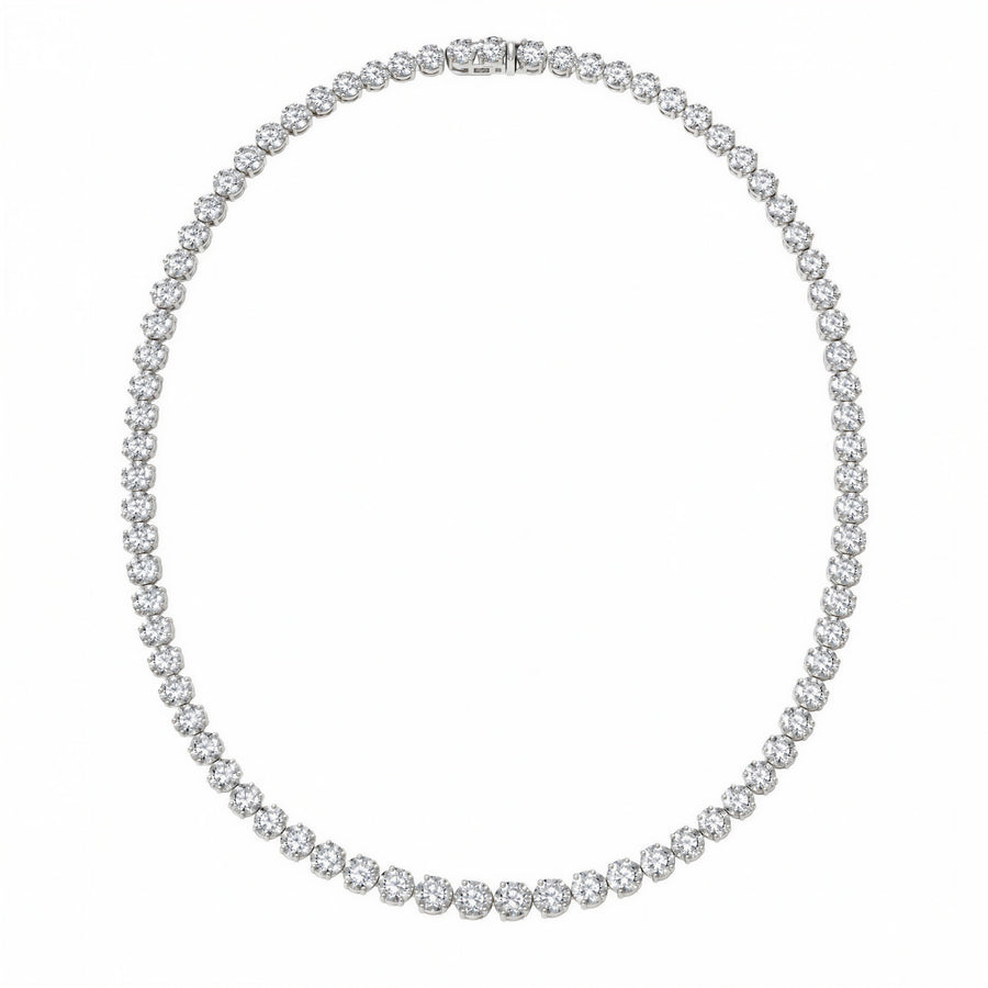 Line Round-Cut Lab-Grown Diamond Tennis Necklace