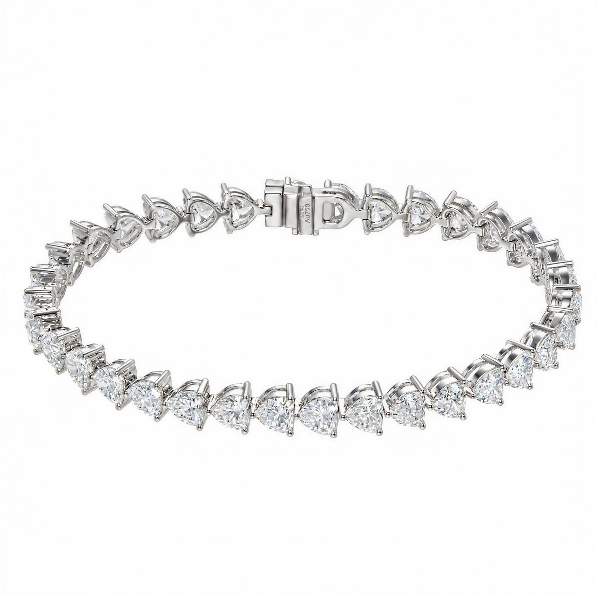 Drop Heart-Shape Lab-Grown Diamond Tennis Bracelet