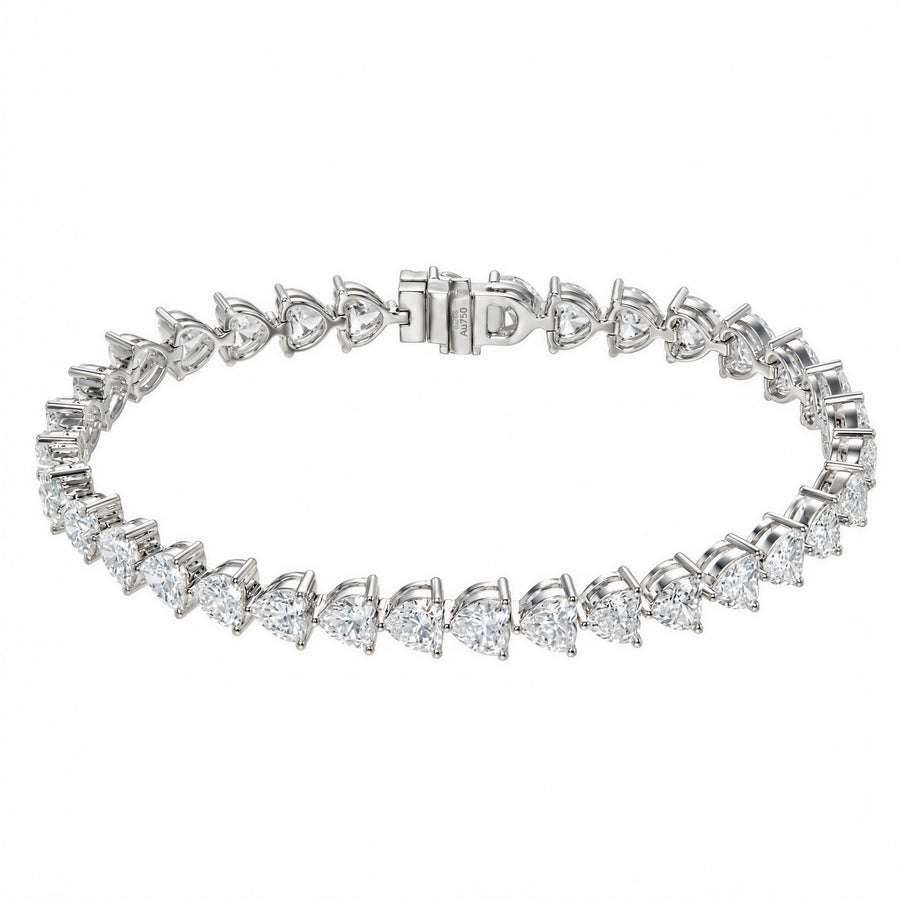Drop Heart-Shape Lab-Grown Diamond Tennis Bracelet
