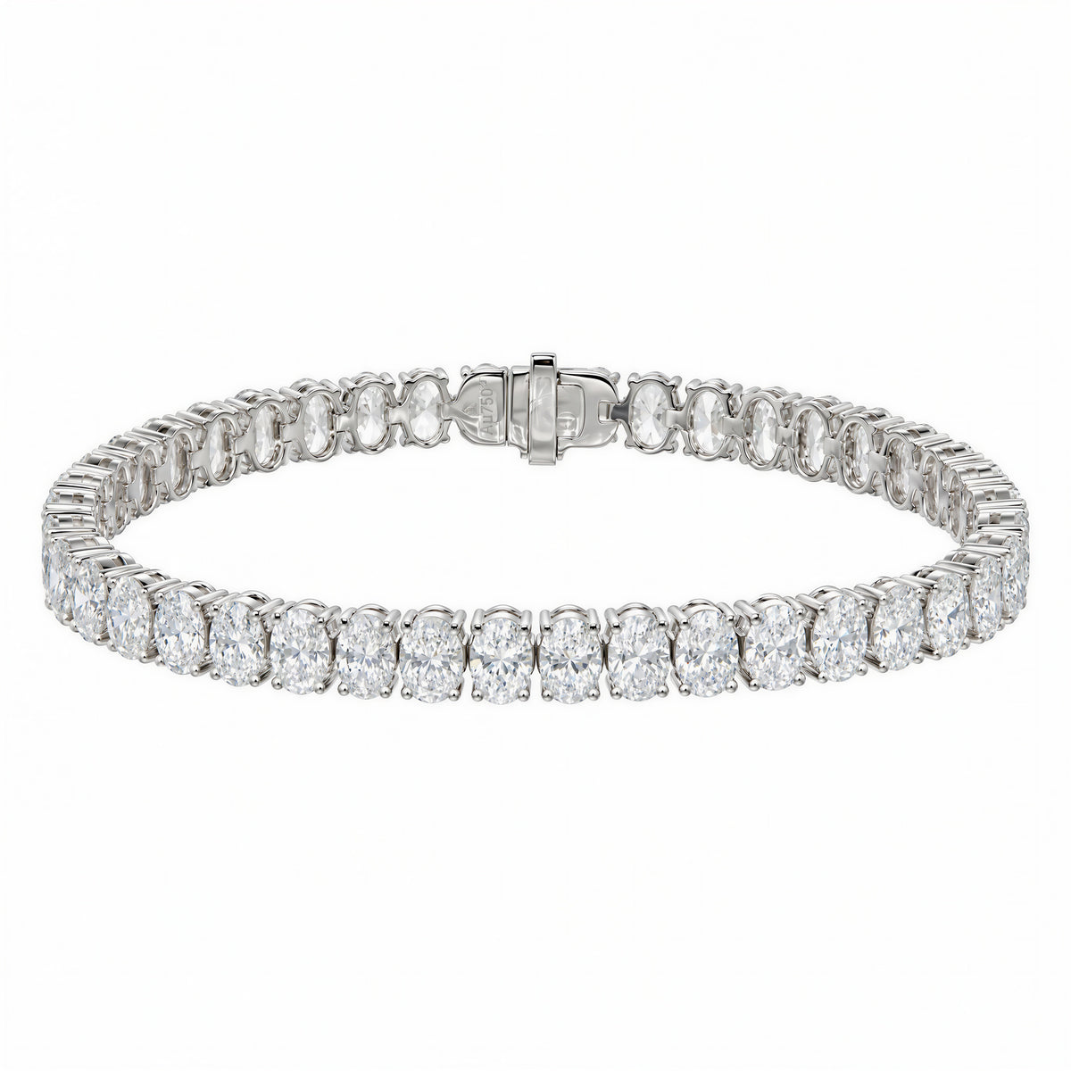 Ellipse Oval-Cut Lab-Grown Diamond Tennis Bracelet