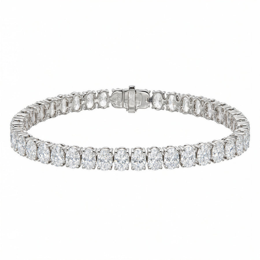 Ellipse Oval-Cut Lab-Grown Diamond Tennis Bracelet