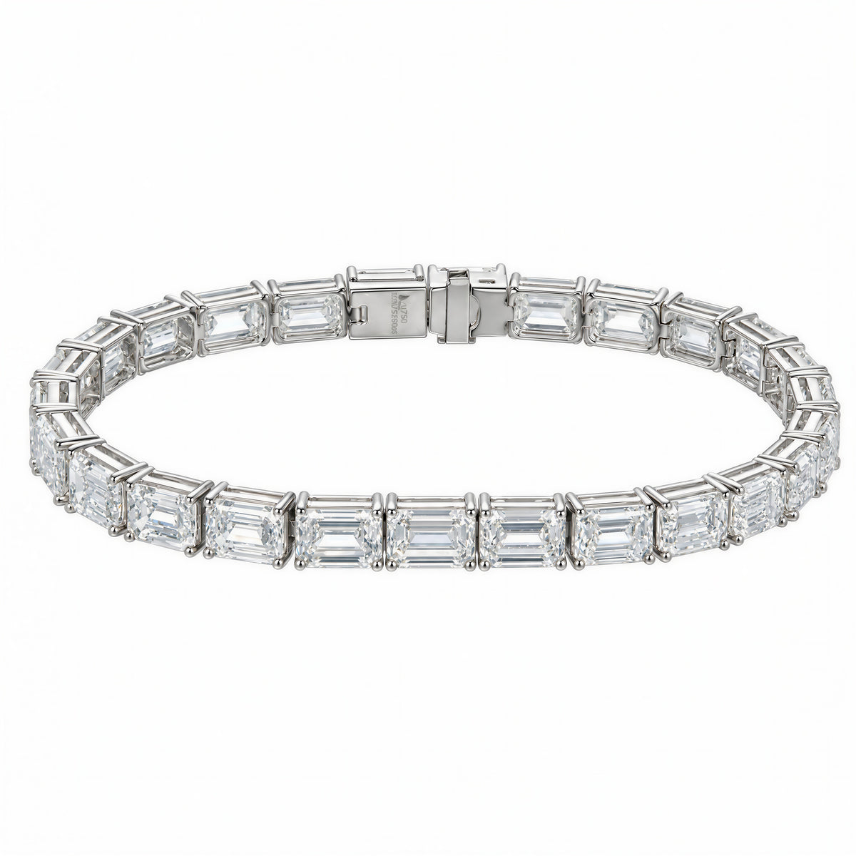 Facet Emerald-Cut Lab-Grown Diamond Tennis Bracelet