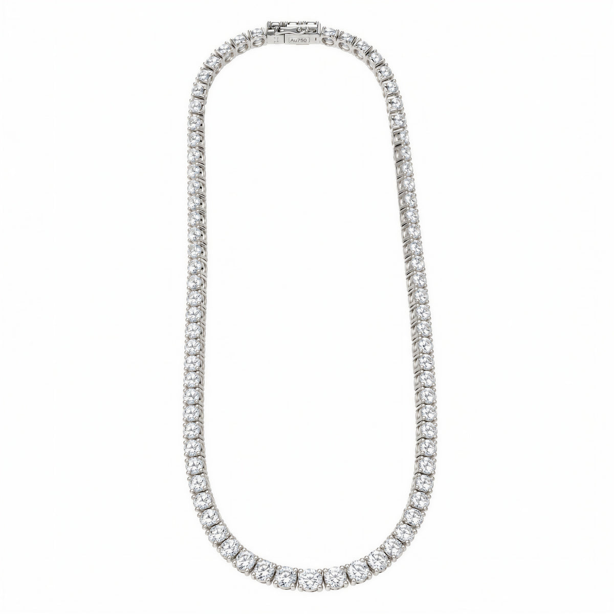Line Round-Cut Lab-Grown Diamond Tennis Necklace